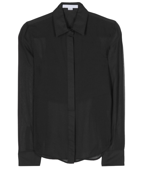 Alexander Wang black sheer button down blouse