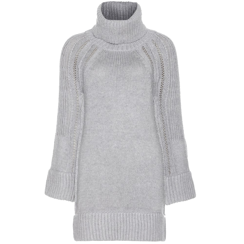 Burberry London gray Wool and cashmere-blend knit dress