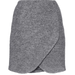 Carven gray asymmetric wool wrap mini skirt