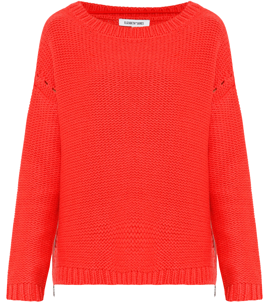 ELIZABETH AND JAMES red Side Zip Pullover sweater