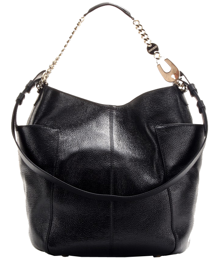 Jimmy Choo Anna black leather shoulder bag