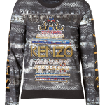 Kenzo Black-charcoal cotton embellished logo sweatshirt