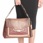 MADISON LARGE SHOULDER FLAP IN PINNACLE COLORBLOCK EXOTIC LEATHER