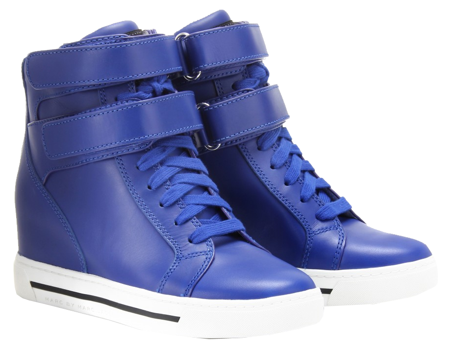 Marc Jacobs electric blue Concealed wedge leather high-top sneakers