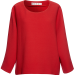 Marni Double Face Crepe Cropped Sleeve Crew Neck Blouse