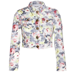 Miu Miu Floral-print cropped denim jacket
