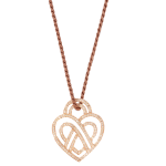 Poiray Paris 18kt Rose Gold Heart Pendant Necklace With Brown Diamonds