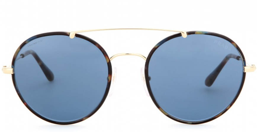 Prada navy lens Round-frame sunglasses