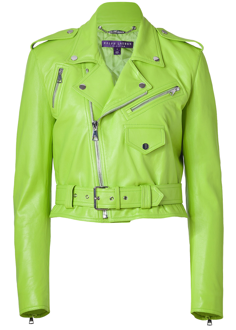Ralph Lauren Collection Lime Green Glove Leather Davidson Jacket