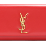 Saint Laurent red patent leather logo clutch