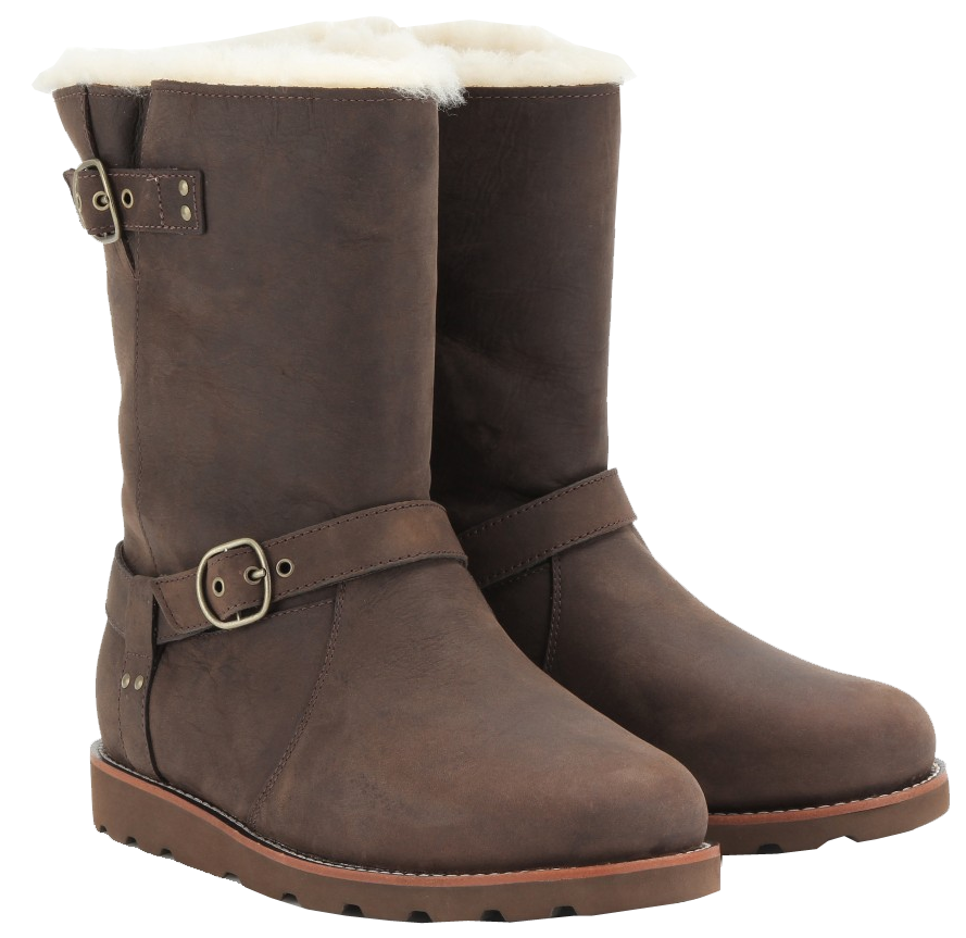 UGG Australia brown Noira shearling-lined brushed-leather boots