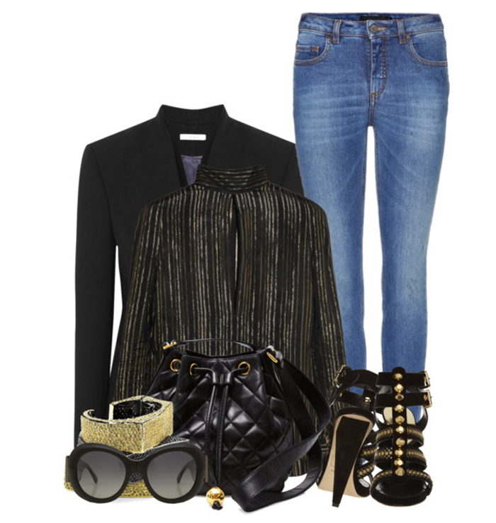 Dsquared2 Inc Womens Metal Camoscio Sandals Balmain silk top Victoria Beckham skinny jeans Chanel bag
