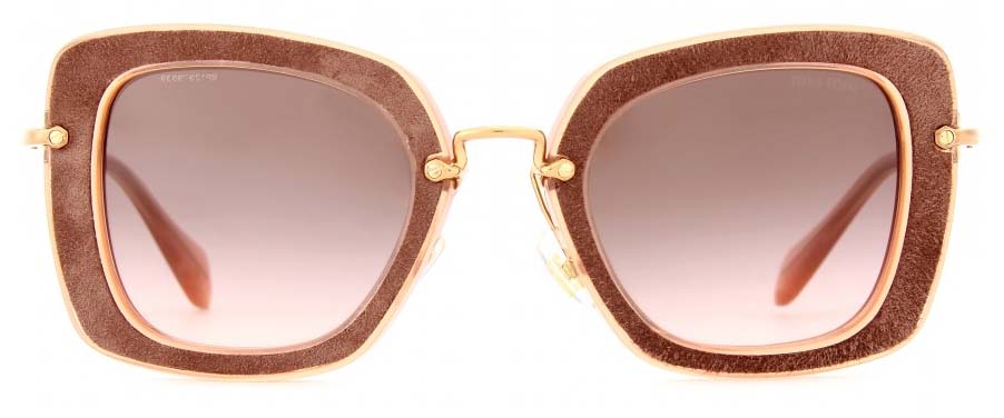 Miu Miu Suede-trimmed square-frame sunglasses
