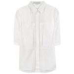 Stella McCartney MOIRA white sheer button-down shirt
