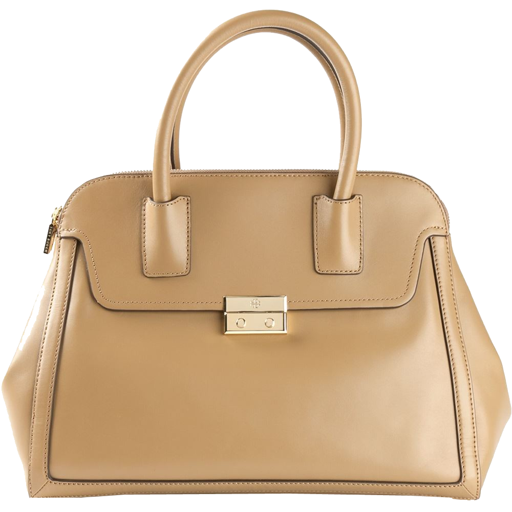 Beige leather Elise Dome satchel from Tory Burch - AvenueSixty