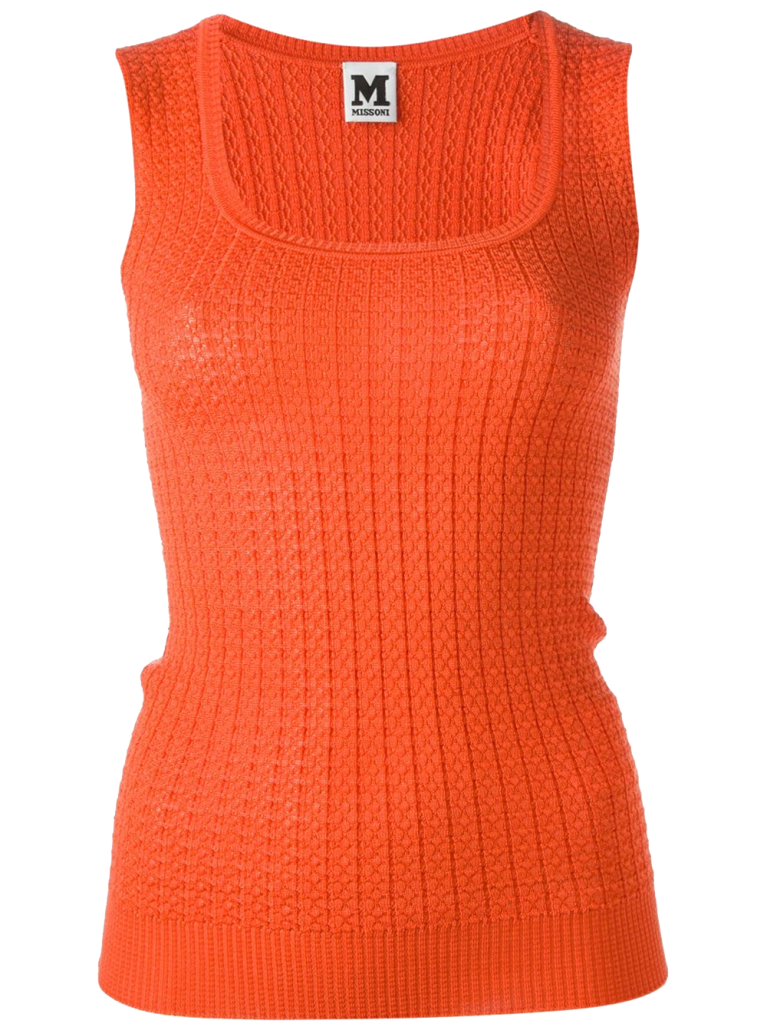Orange wool cable knit tank top from M Missoni