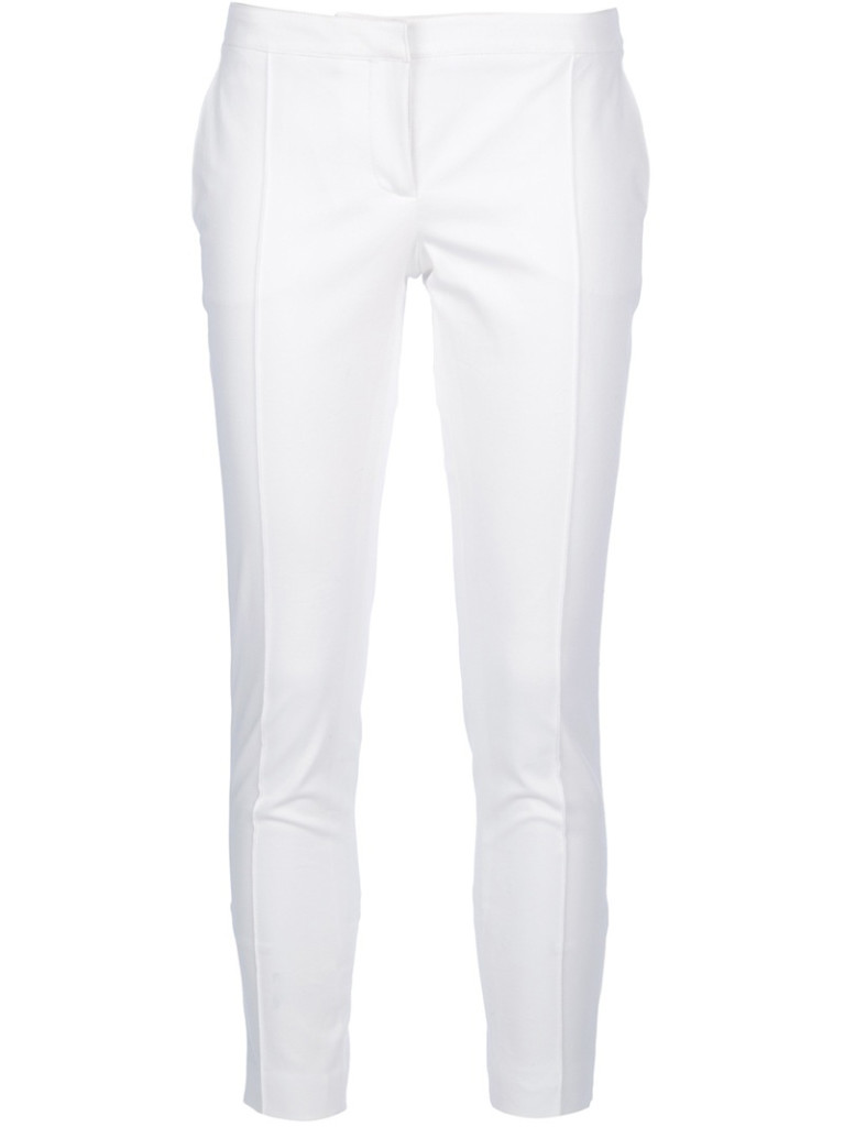White cotton stretch trousers from Burberry London