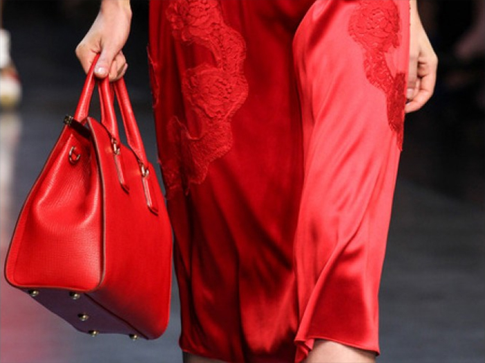 Dolce & Gabbana red Eva textured-leather tote