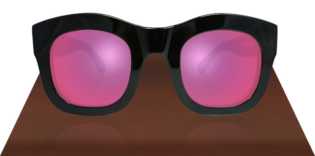 Illesteva Hamilton Black with Pink Mirrored Lenses sunglasses