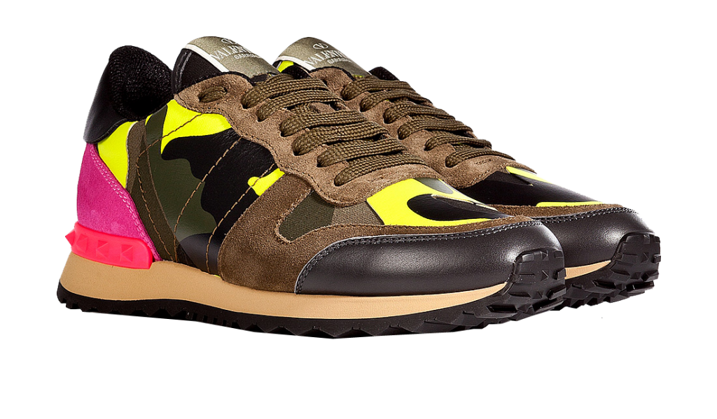 Valentino camouflage print colorblock sneakers
