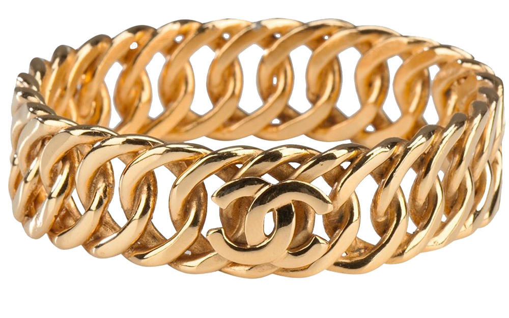 Gold-tone brass bangle from Chanel