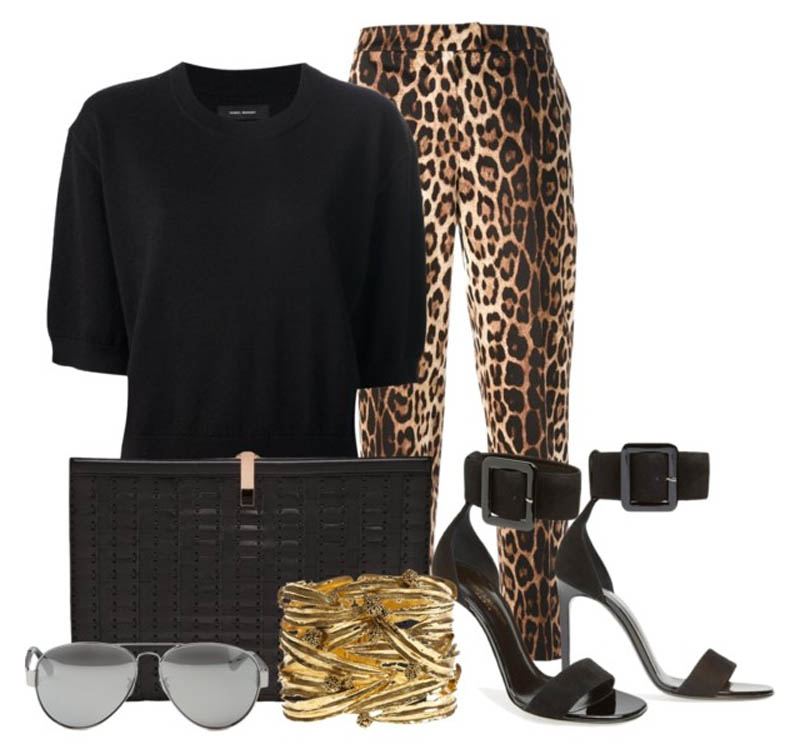 How to wear leopard print pants the high end version