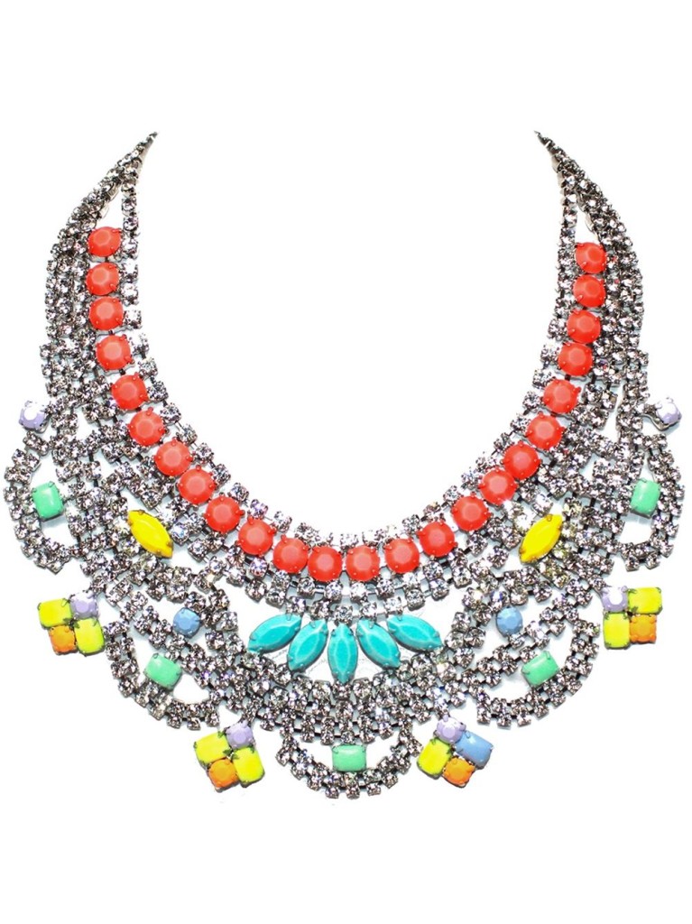 Tom Binns Multicoloured Swarovski Crystal Soft Power bib necklace