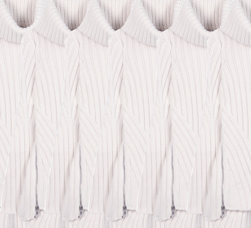 Alexander McQueen ivory white Wool-blend turtleneck sweater