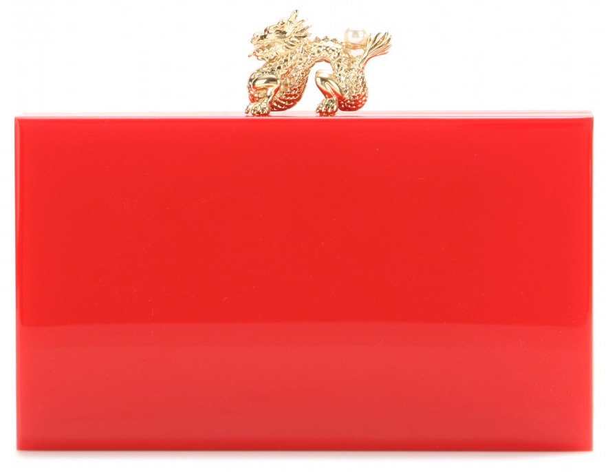 Charlotte Olympia red Dragon Pandora box clutch