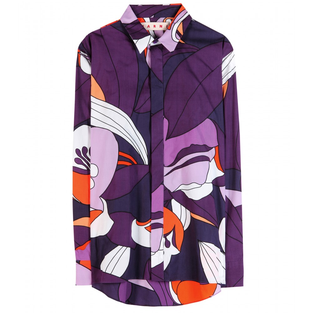 Marni purple print cotton shirt