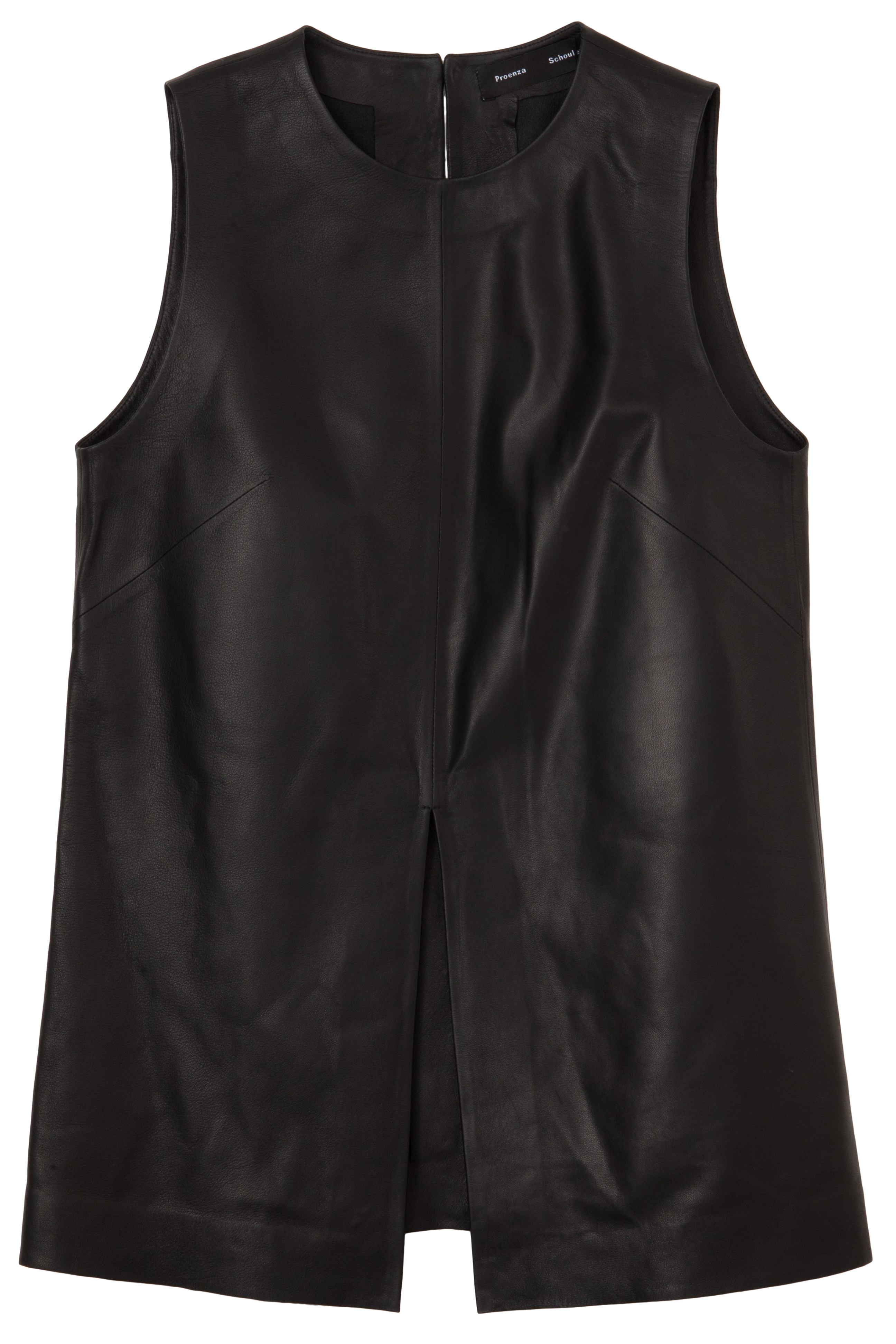 Proenza Schouler black Plonge Leather S/L Top