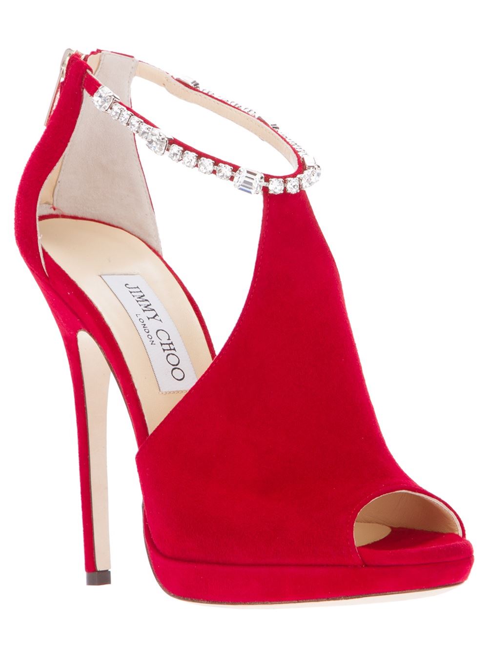 Red calf leather sandals from Jimmy Choo