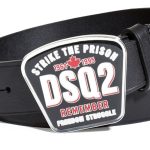 Dsquared2 Leather Belt with Logo Buckle