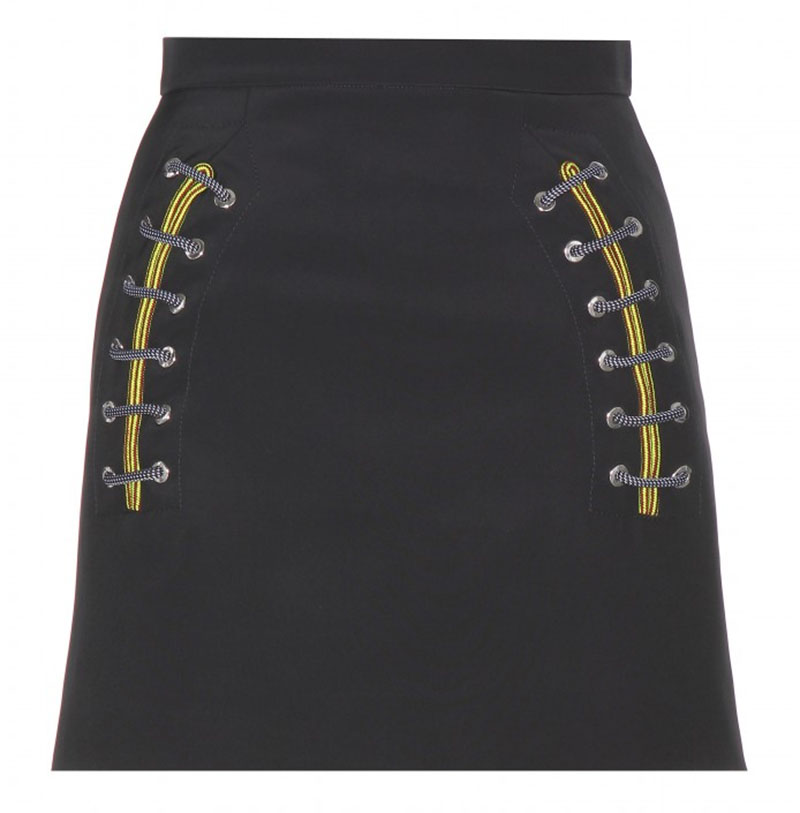 Balenciaga black mini skirt with lace design