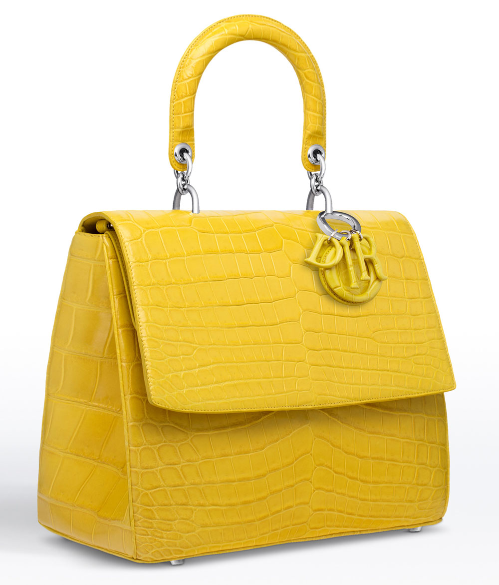 Be Dior bag jaune vif crocodile yellow croc leather dior bag