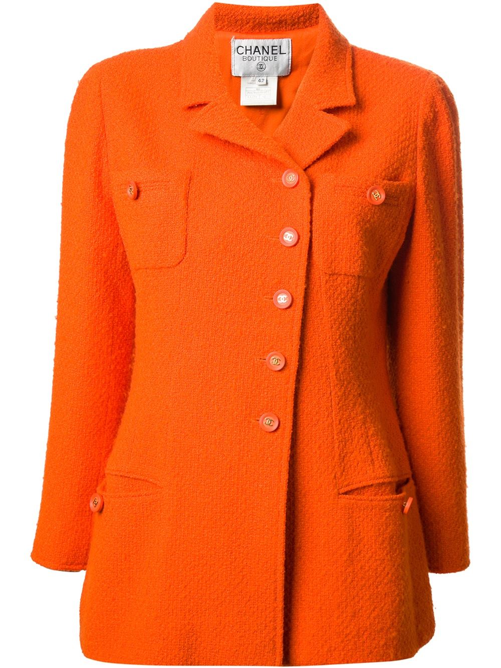 Orange wool-blend blazer from Chanel Vintage
