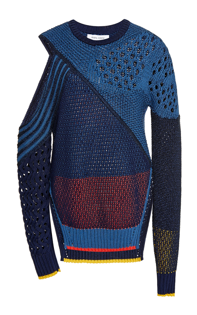 Prabal Gurung Chunky Knit Sweater With Cut Out Shoulder