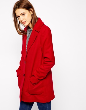 Asos ultimate slim coat red