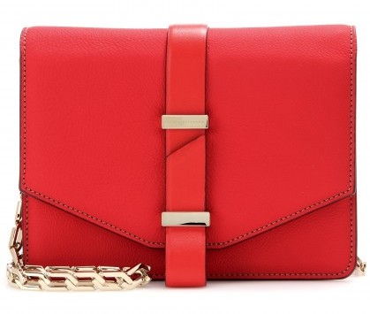 Red leather shoulder satchel By Victoria Beckham