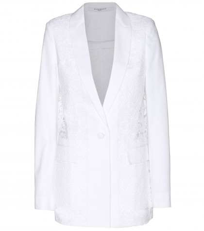 Givenchy Lace And Cotton-twill Blazer