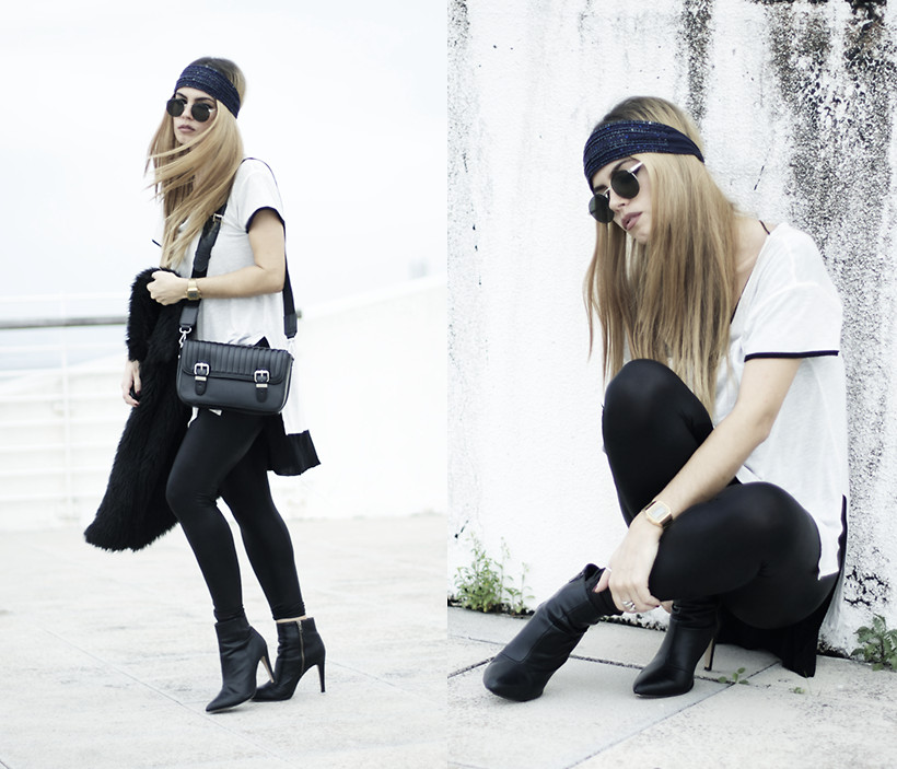 model Inês M a photographer hat lover from Lisbon Portugal black stiletto ankle boots