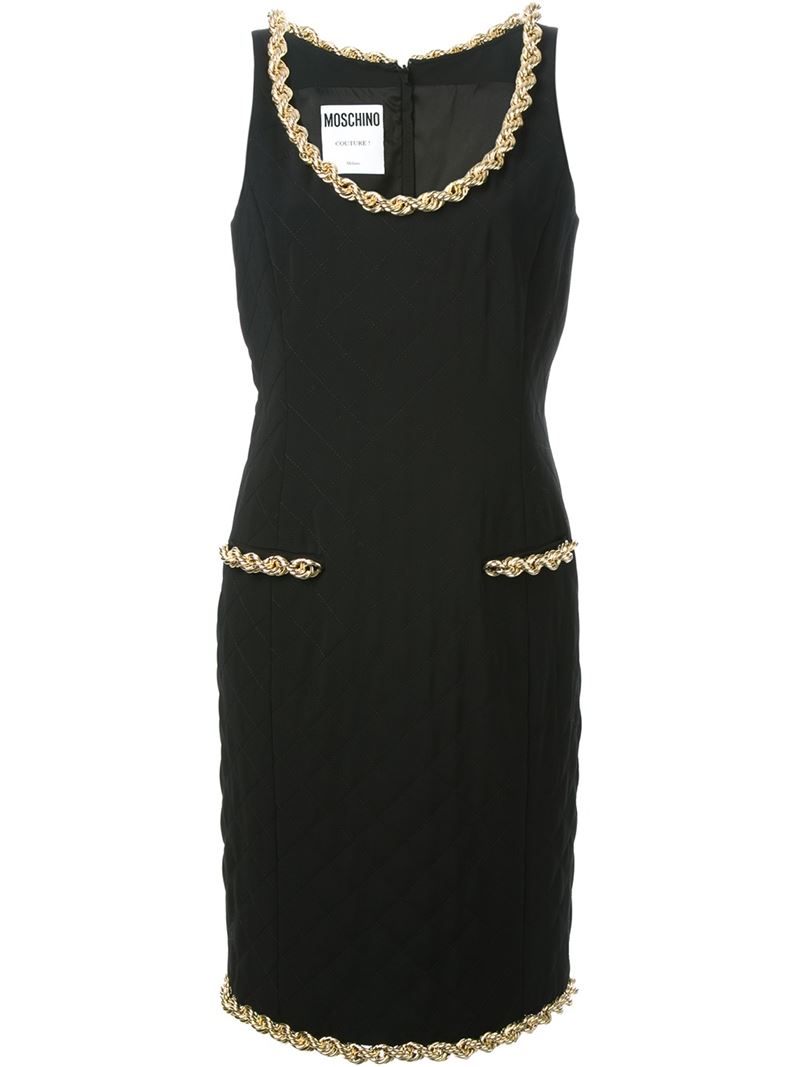 MOSCHINO chain trim fitted dress