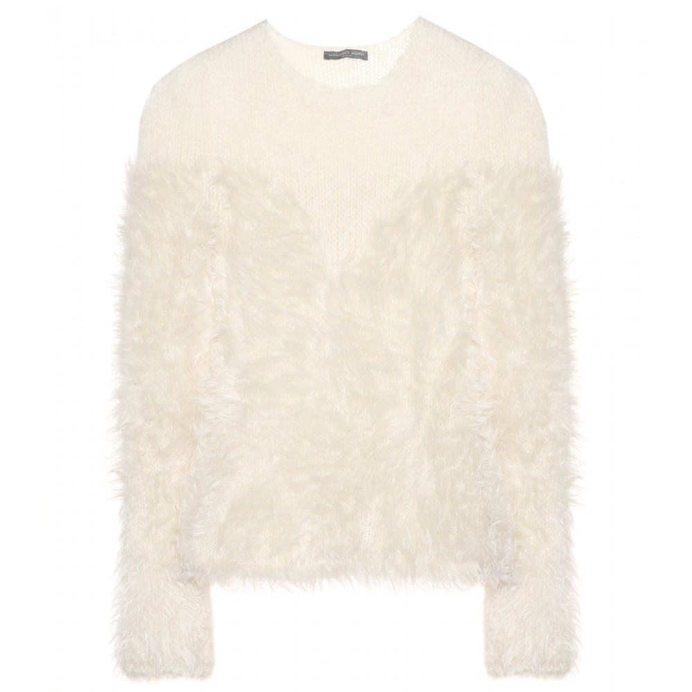 Alexander McQueen cream Mohair and Wool Blend Sweater