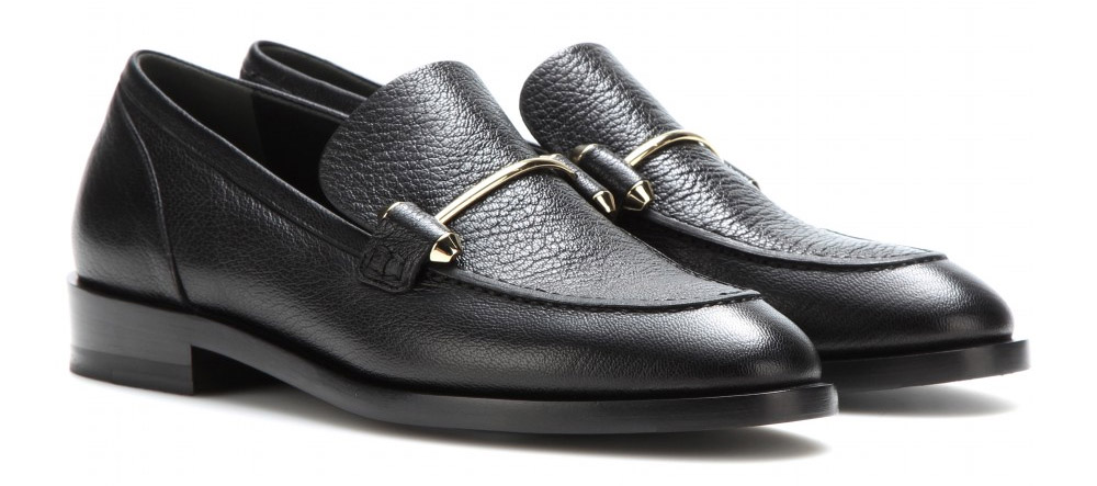 Balenciaga black leather loafers