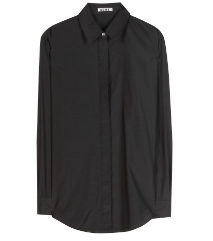Acne Studios Patti Cotton And Silk-blend black long sleeved shirt