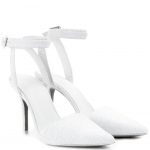 Alexander Wang Lovisa leather pumps in white textured leather – white leather shoes