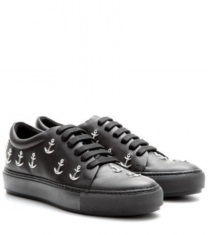 Acne Studios Adriana Anchor-studded Leather Sneakers
