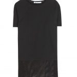 T by Alexander Wang black jersey and open knit short sleeve top
