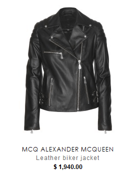  McQ Alexander McQueen Leather biker jacket $1,940