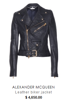 Alexander McQueen Leather biker jacket $4,650.00